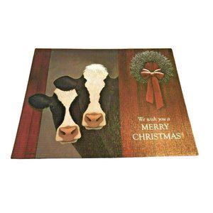LANG CO. CHRISTMAS CARD BOXED SET Holiday Cows Folk Art 18 Cards 19 Envelops NEW